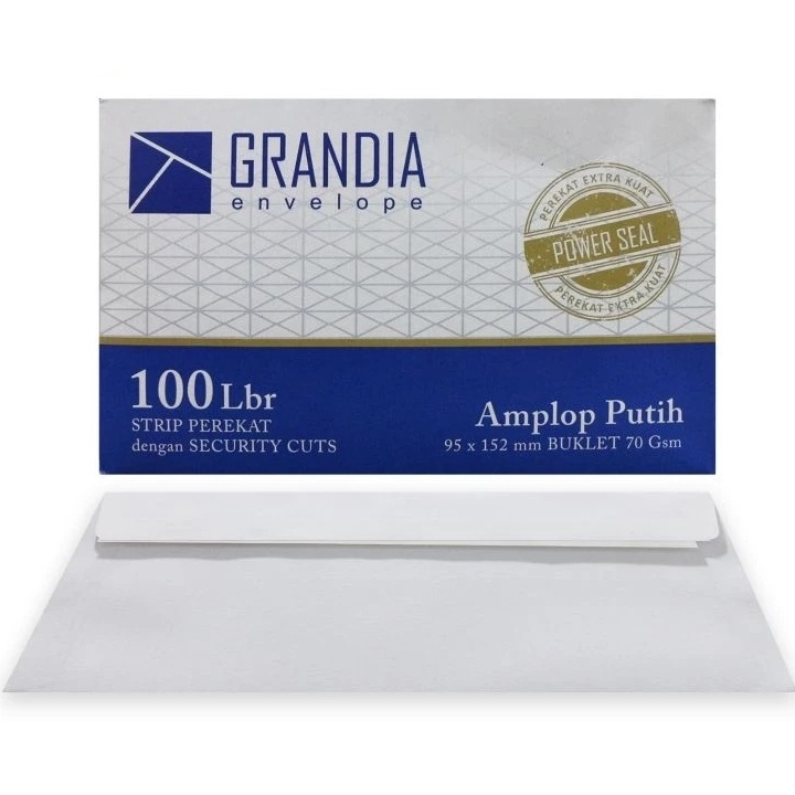 

DISKON APEN Amplop Putih Grandia Sudah Ada Perekatnya Ukuran 95x152mm