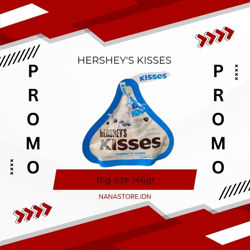 

Hersey's Kisses 146gr PROMO UKURAN BESAR varian cookies and cream MURAH LEBAY