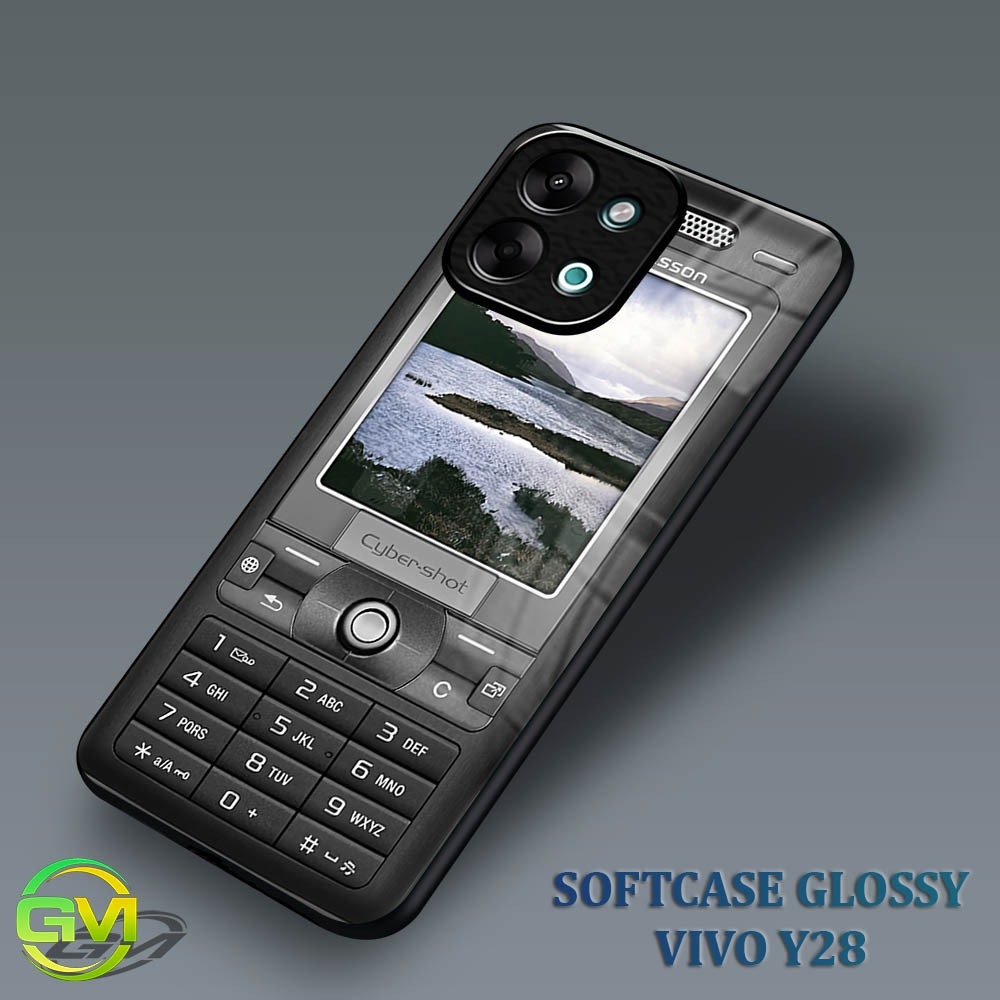 [GM40] Softcase Glossy Vivo y28 Casing Kesing Mika Pelindung Hp Y28 Case Kilau Kaca Karet Silikon Gr