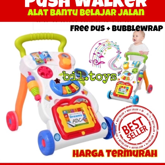 Beli MAINAN BAYI DORONG BABY PUSH WALKER ALAT BANTU JALAN BABY WALKER MUSIC WALKER MURAH DORONGAN BA