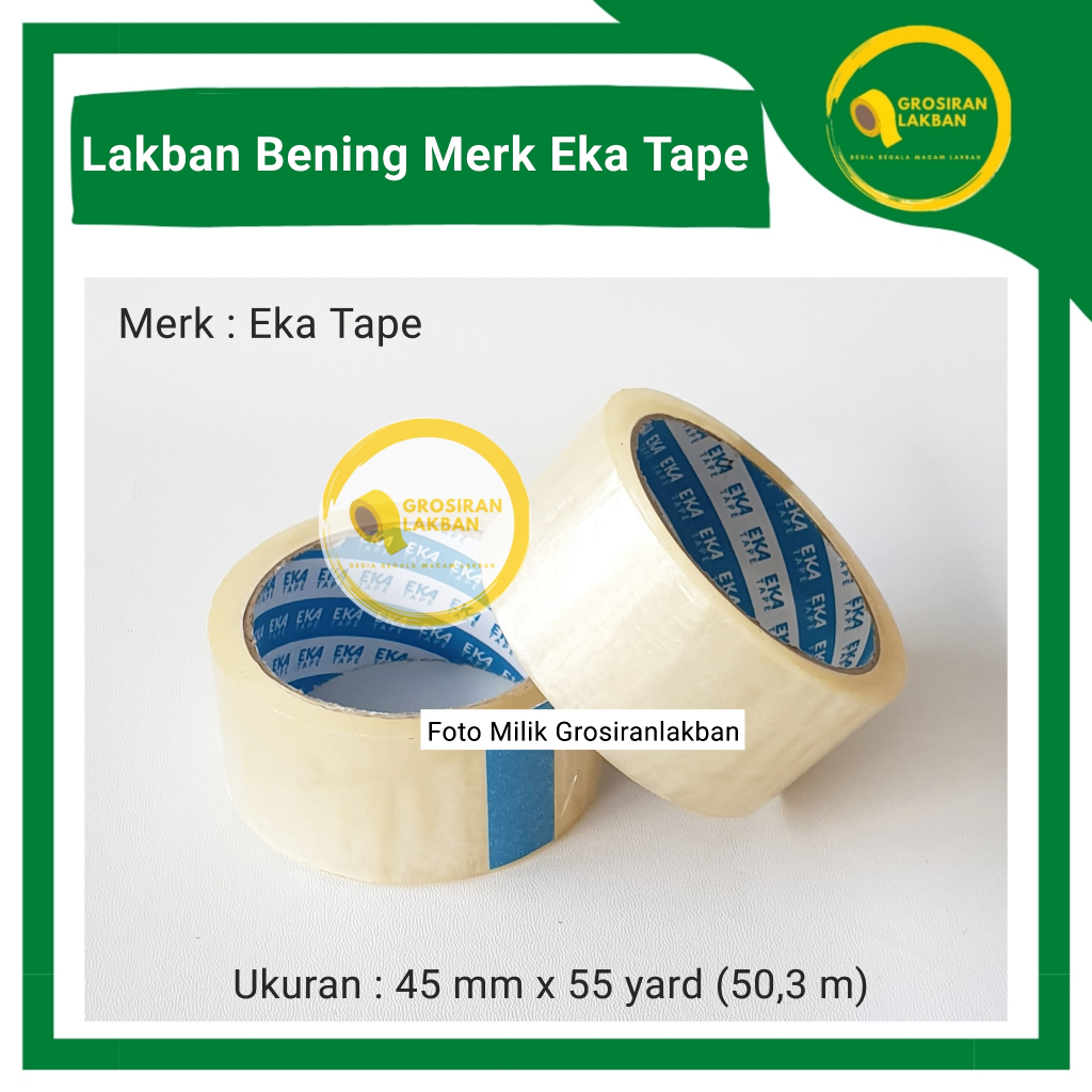 

Eka Tape OPP Lakban Bening uk 45mm x 55y Isolasi Selotip Plakban By Daimaru Solasi Transparant