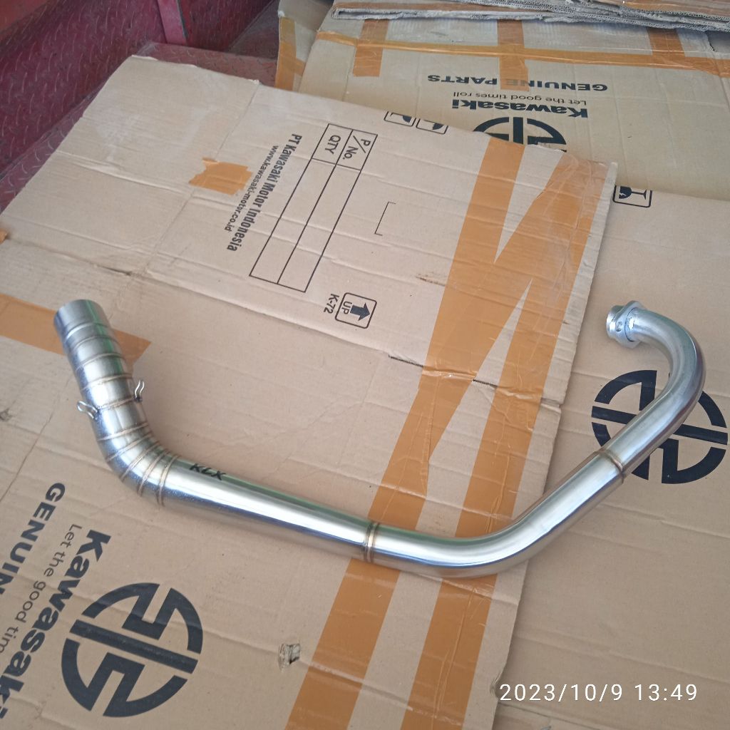 leher knalpot klx crf roll bending kolong inlet 50mm