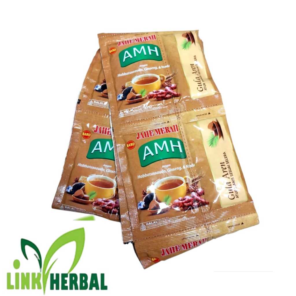 

Jahe Merah AMH Gula Aren Pisah | AMH Jahe Gula Aren Per Renceng Isi 10 Sachet