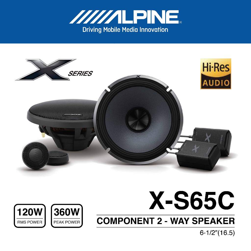 ALPINE 2-Way Component Speaker Mobil 6.5 Inch 120W RMS Suara Jernih Detail Garansi 1 Tahun X-S65C