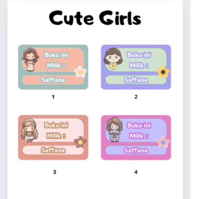 

Stiker Label nama Cutom "Cute GiRL