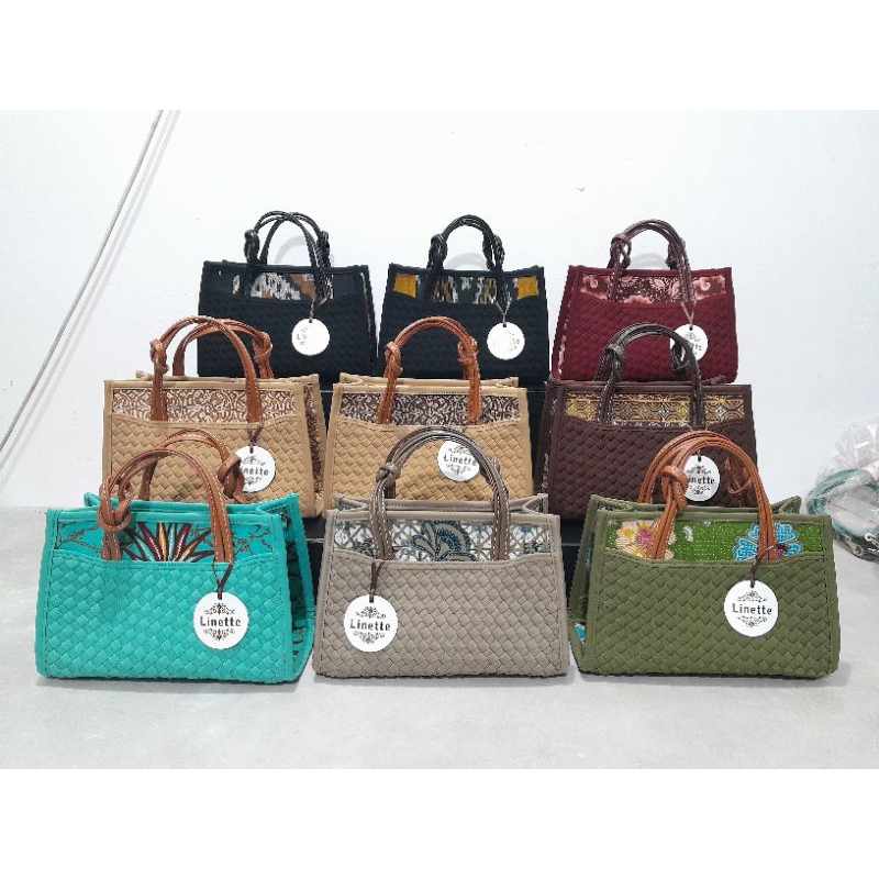 Linette mini villia/ tas selempang anyam/ top handle bag wanita/ hand bag anyam