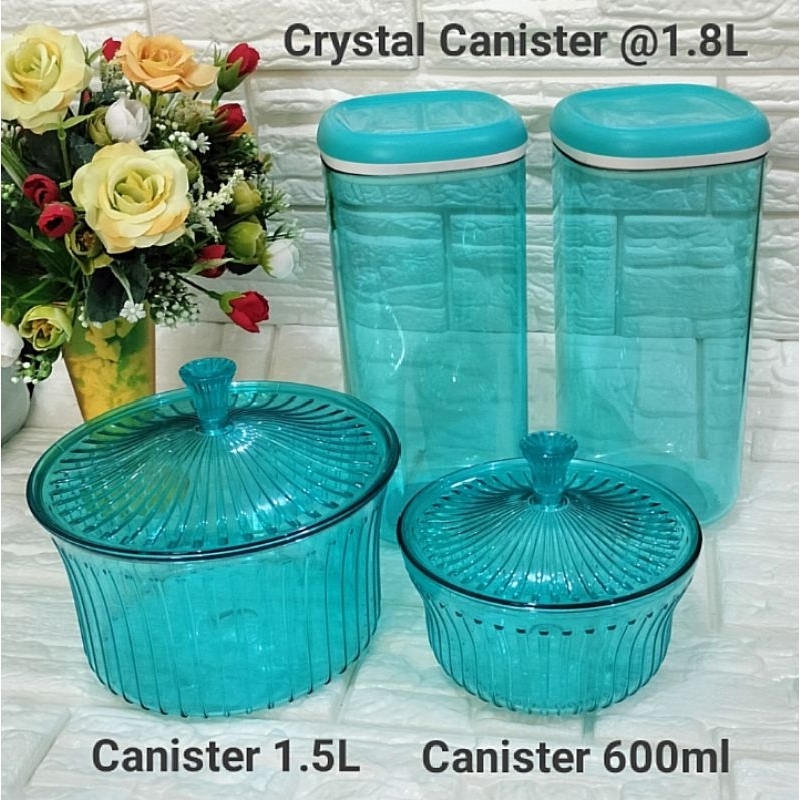 Crystal canister  (1pcs)/ Crystal canister high / toples merah/toples tosca/Tupperware Malaysia