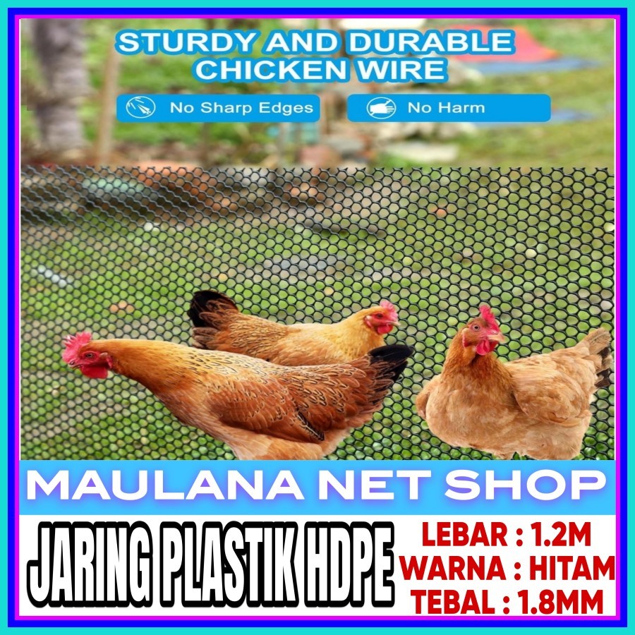 jaring pagar kawat ayam plastik hdpe lebar 1.2 meter