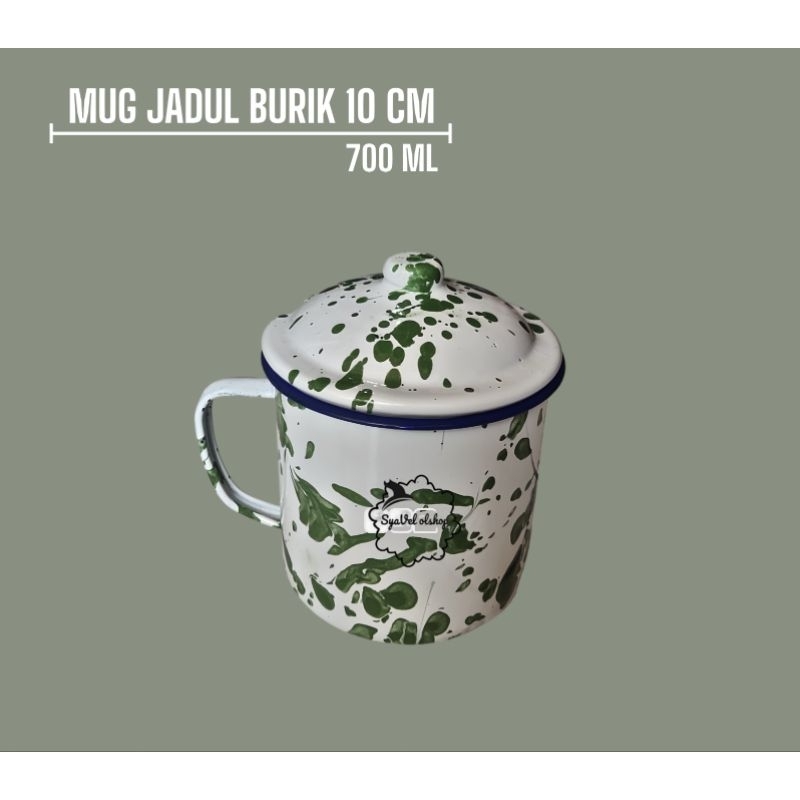 helas mug enamel/gelas mug kaleng lurik)gelas mug jadul
