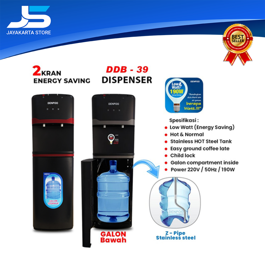 DISPENSER GALON BAWAH DENPOO DDB 39 - LOW WATT