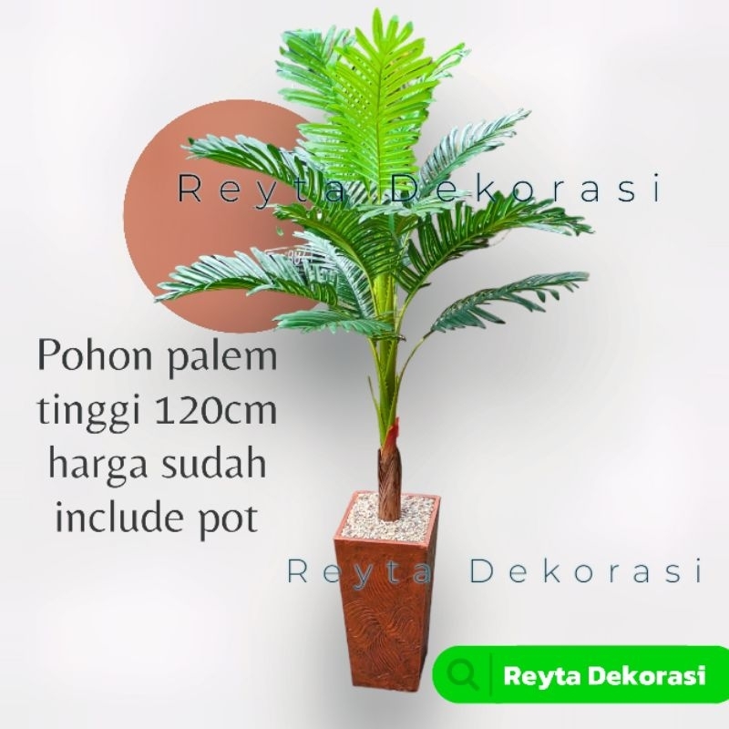 Pohon Palem tinggi 120cm - bunga Hias Plastik Artificial palemDekorasi