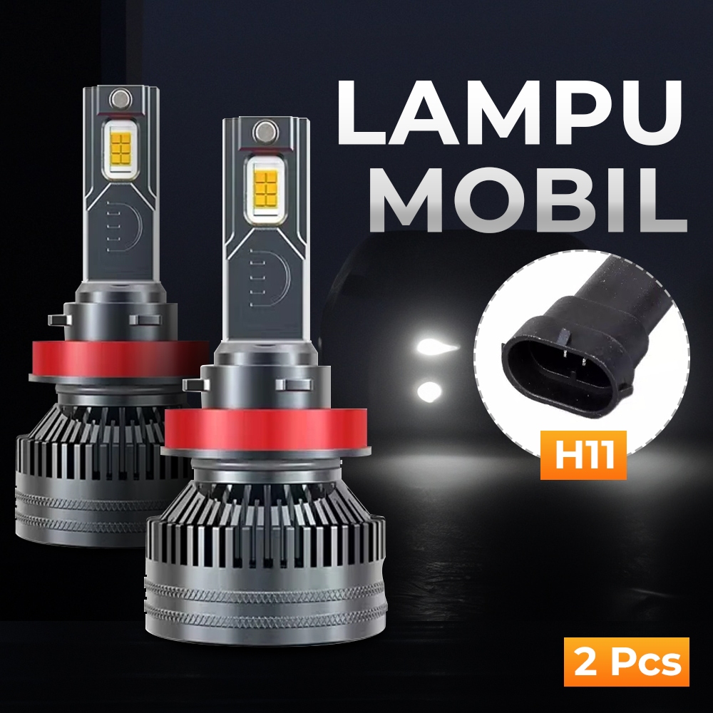 Lampu Depan Mobil H1 H4 H11 LED Headlights 5000lm 55W 12V 4300K 2pcs
