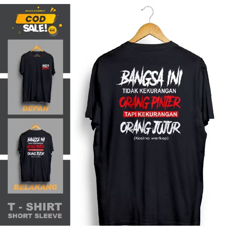 kaos kata kata Bangsa ini tidak kurang orang pintar peria wanita kaos sablon distro kaos murah bandu