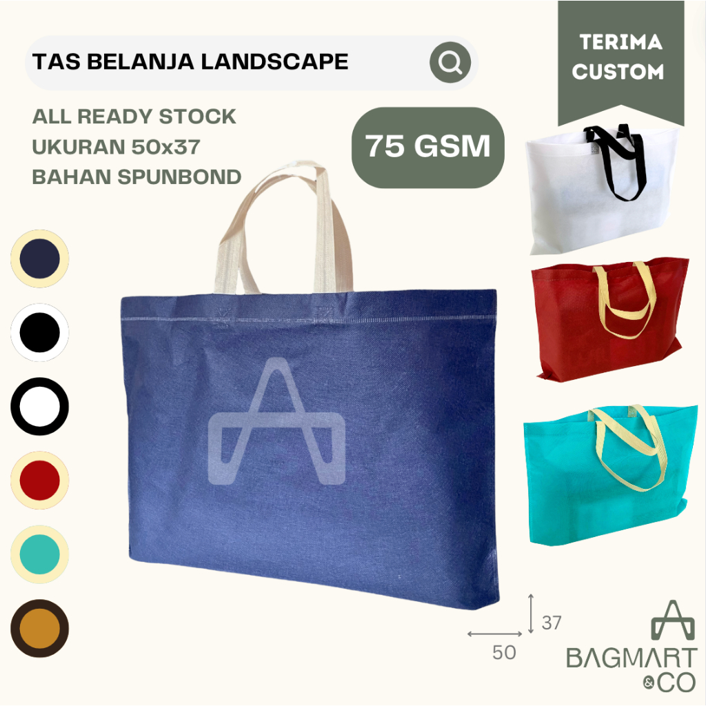 

Tas Belanja Besar Landscape Spunbond 50x37 Goodie Bag Promosi Kantong Kotak Sepatu