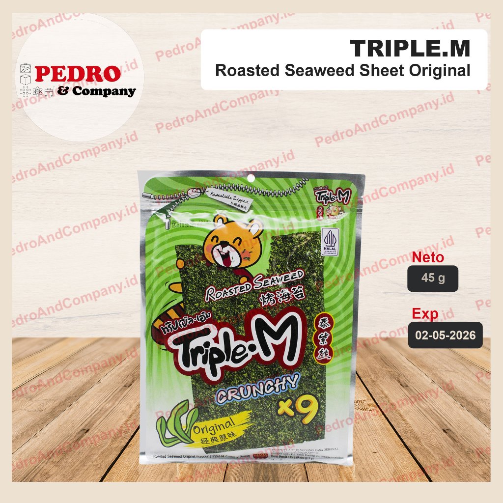 

Triple M roasted seaweed sheet originals (6 gr x 10pc) hijau