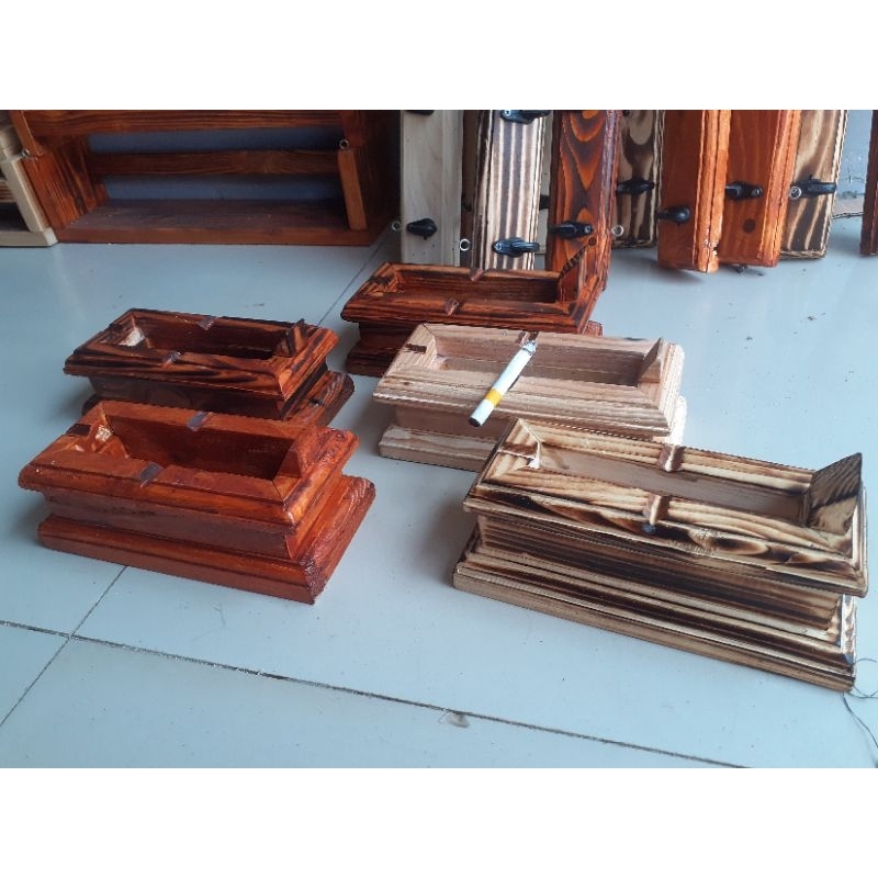 furniture kayu  jati belanda, asbak kuburan, asbak aestetik, asbak hiasan