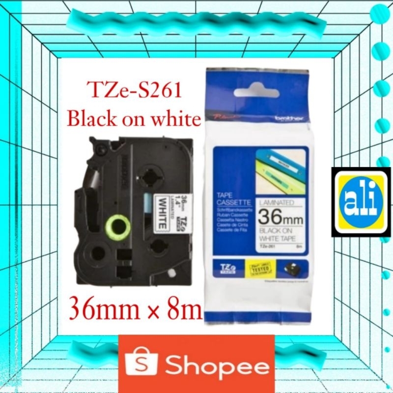 

Brother Label Tape TZe-S261 Black on white 36mm × 8m original