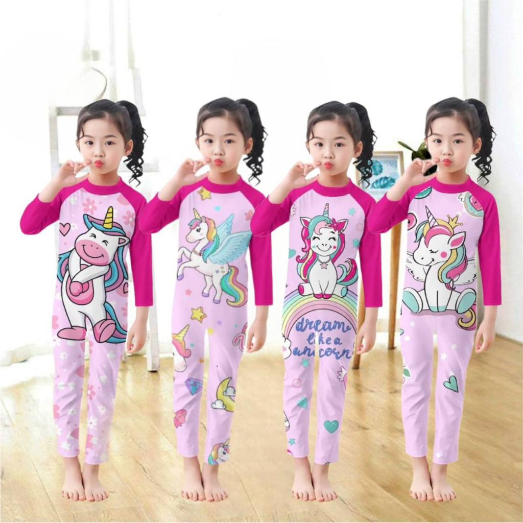 BAJU RENANG ANAK PEREMPUAN LENGAN PANJANG / BAJU RENANG ANAK PANJANG / BAJU RENANG ANAK PEREMPUAN MO