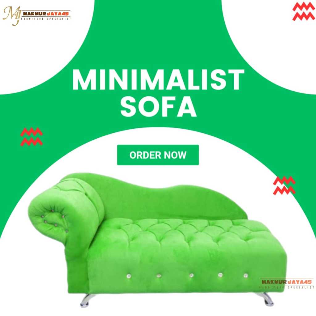 PINK FANTA - SOFA GRANDE MINIMALIS BAHAN BULUDRU kaki stainless 125 cm