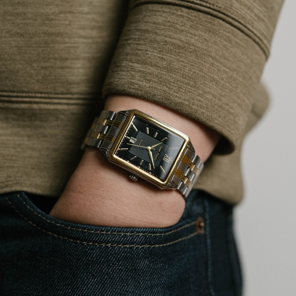 Jam Tangan Rantai Pria Cowok Anti Air Jean Alexis JA125  - GKT - Black Dial