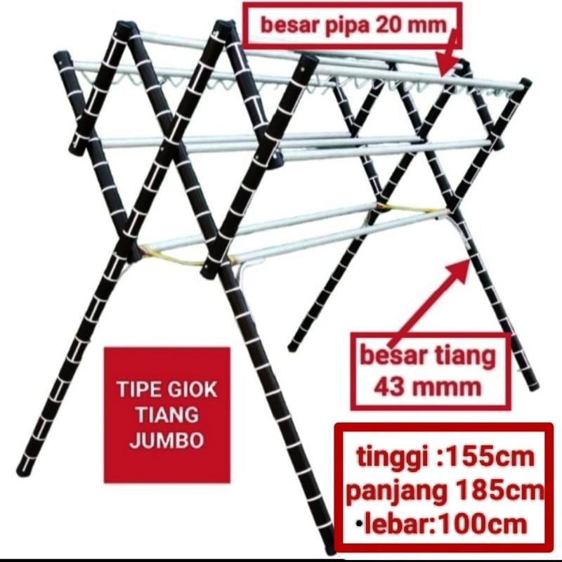Jemuran Lipat Aluminium Giok