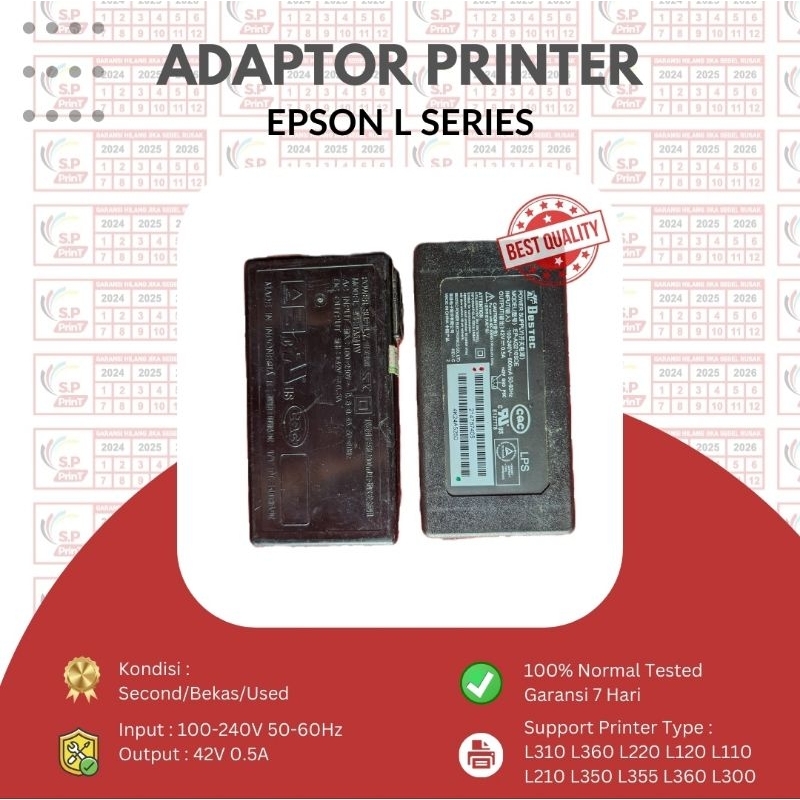 Adaptor Printer EPSON L Original Copotan Printer/Used/Bekas Pakai Normal L110 L120 L210 L220 L300 L3