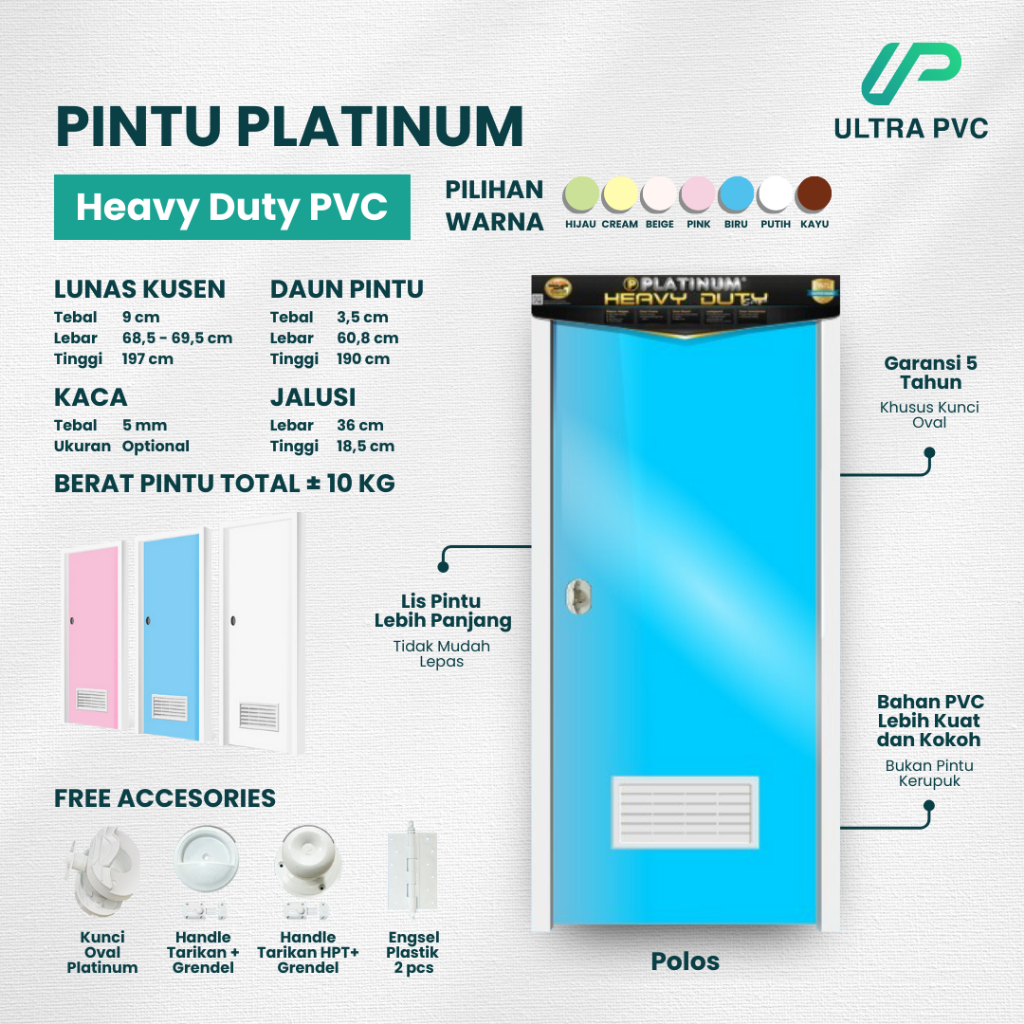 PINTU PLATINUM HEAVY DUTY PVC - PINTU KAMAR // PINTU KAMAR MANDI // PINTU RUMAH