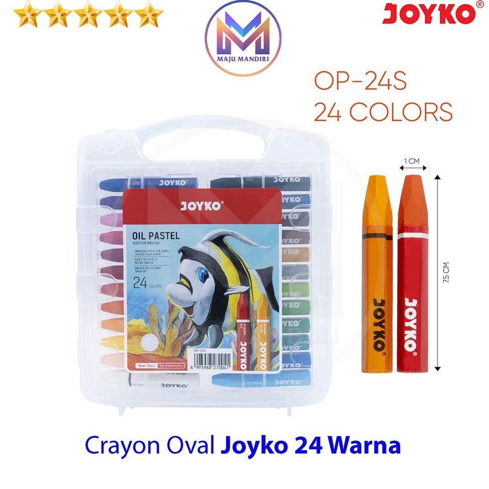 

KODE F9Y9 Crayon Joyko 24 Warna OP24S Oil Pastel Krayon Oval