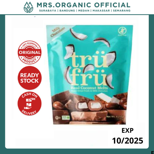 

Trufru Milk Chocolate Real Coconut Melts 119 Gr Buah Kelapa dengan Dark Coklat - Gluten Free