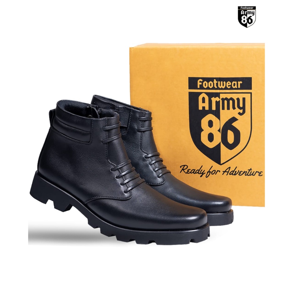 Army86 Sepatu PDH Navy Hitam Dop r J4M3