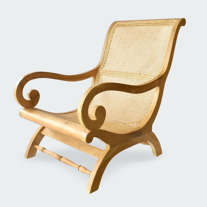 kursi malas santai kayu jati rotan vintage jadul antik kuno kursi cafe terbaru