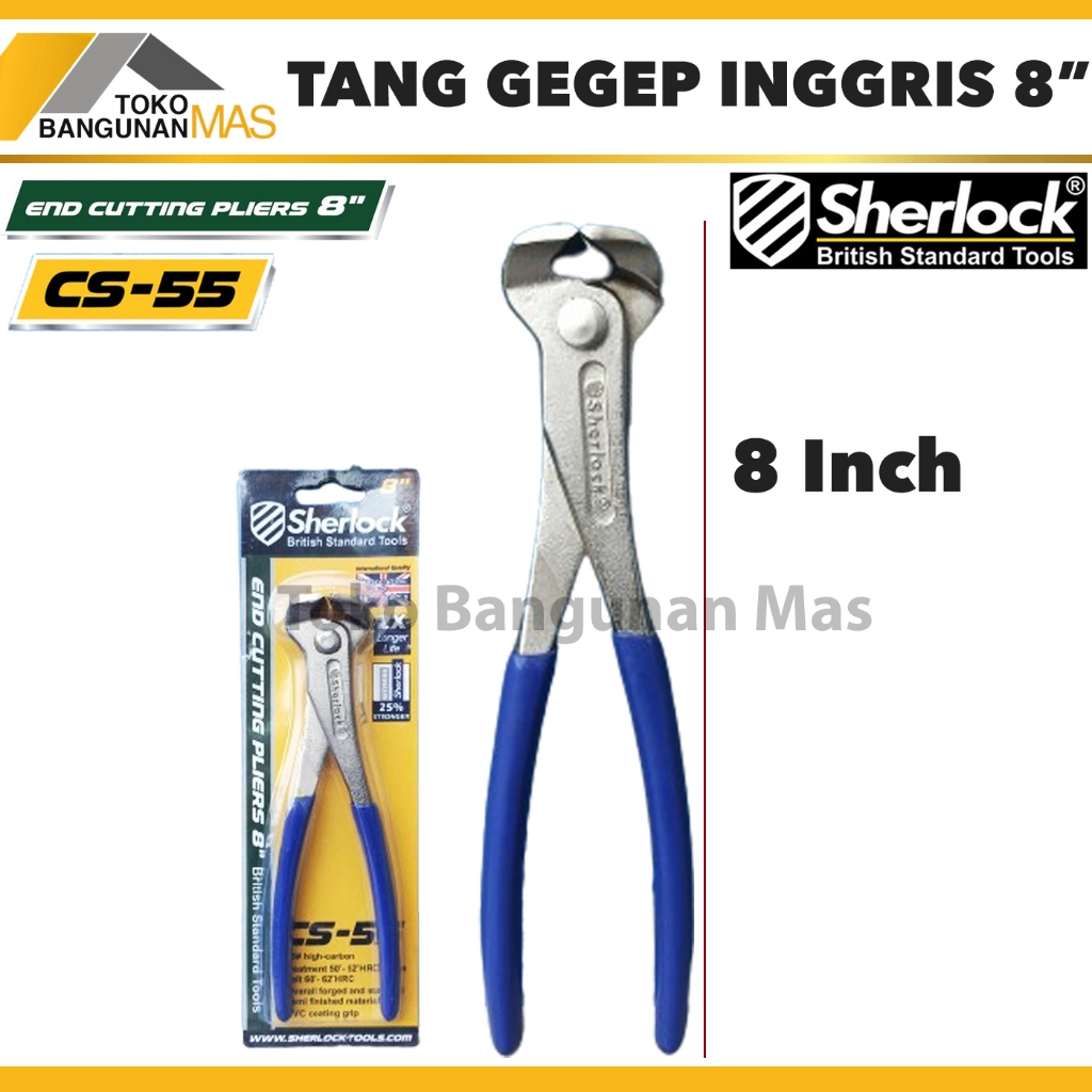 Tang Gegep Kakatua 8 inch Pemotong Kawat Gegep Kepala Besar Sherlock Chrome Vanadium