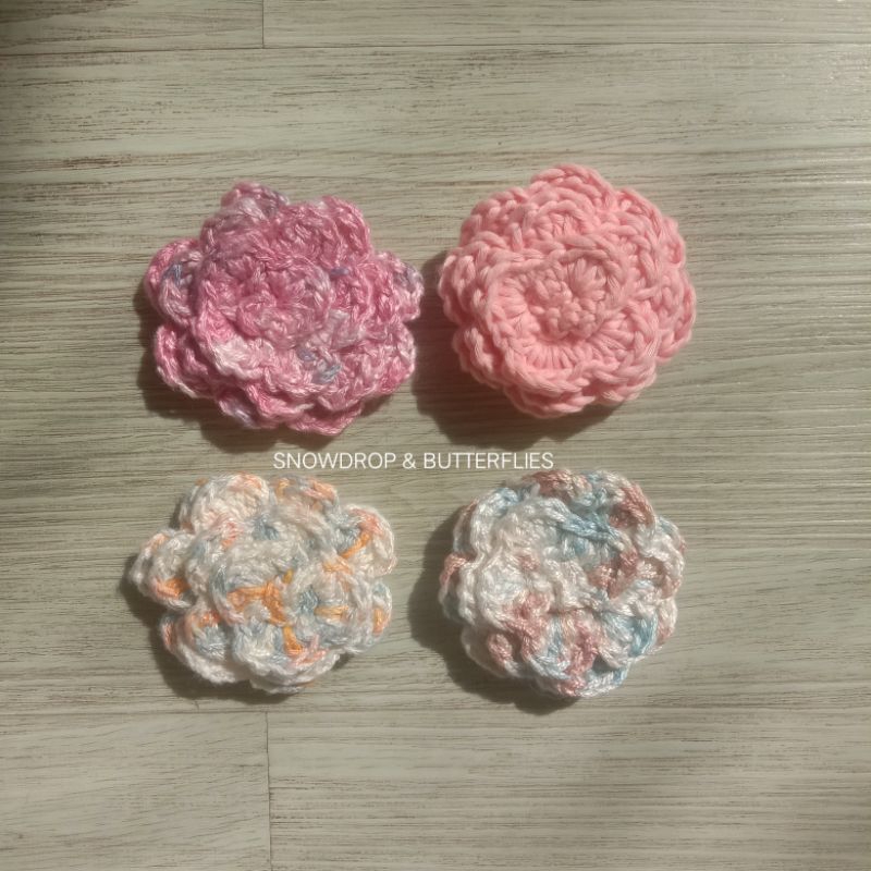 (NEW COLOR) Crochet Flower Brooch | Bros Bunga Rajut Handmade by Snowdrop & Butterflies