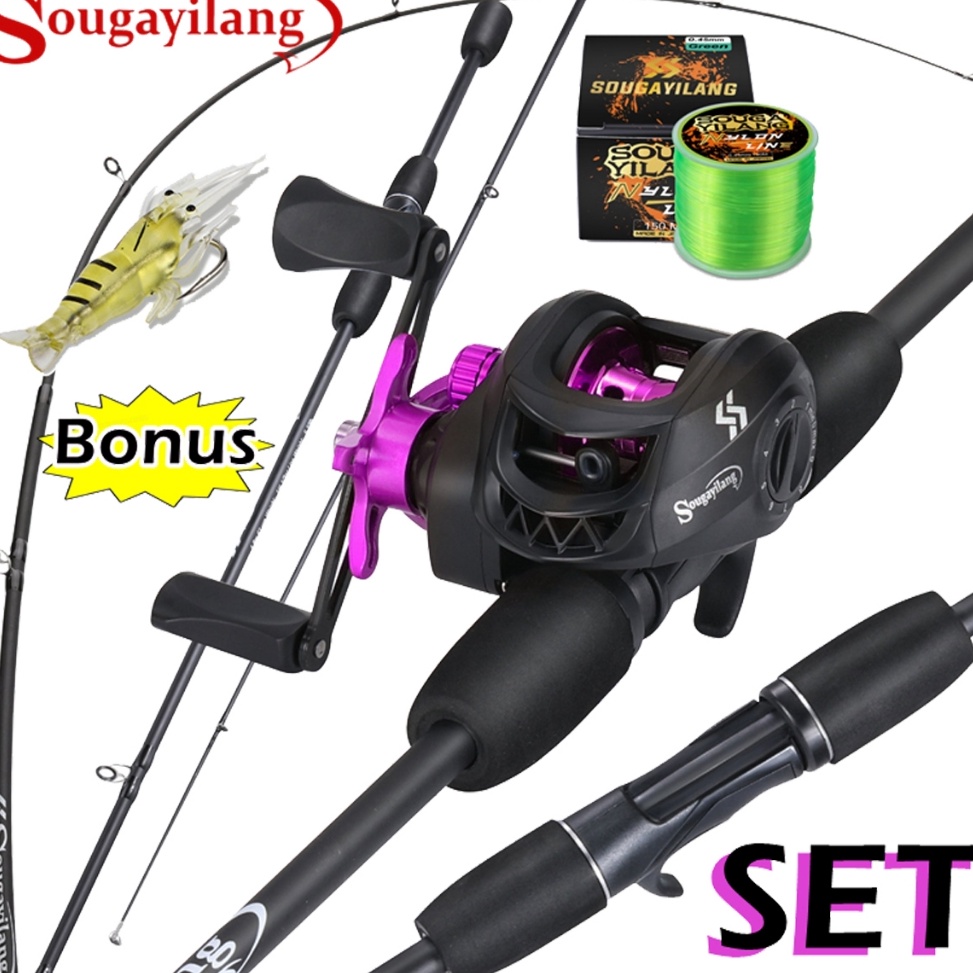 KODE B59S Sougayilang Joran Pancing Full Set 18M 51LB 721 Joran BC Set Reel BC Joran UL Carbon Panci
