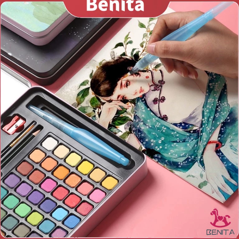 

KODE A8I4 24H48Water Color Set Watercolor Paint Set Alat Cat Air Set Termasuk Kuas dan Kertas Gambaran