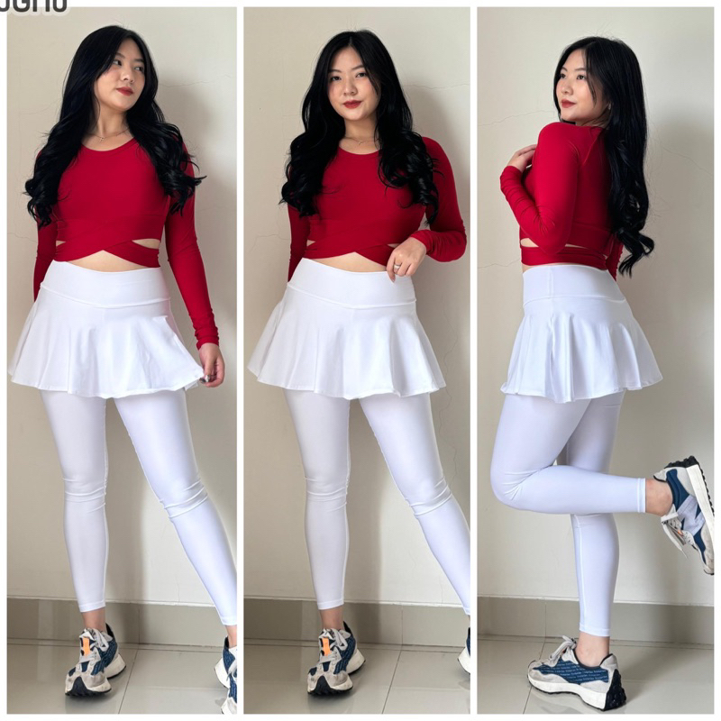 Satu Stel Pakaian Lari Oneset Setelam Cewek Cantik Sport Setlan Senam Aerobik Pakean Yoga Gym Setela