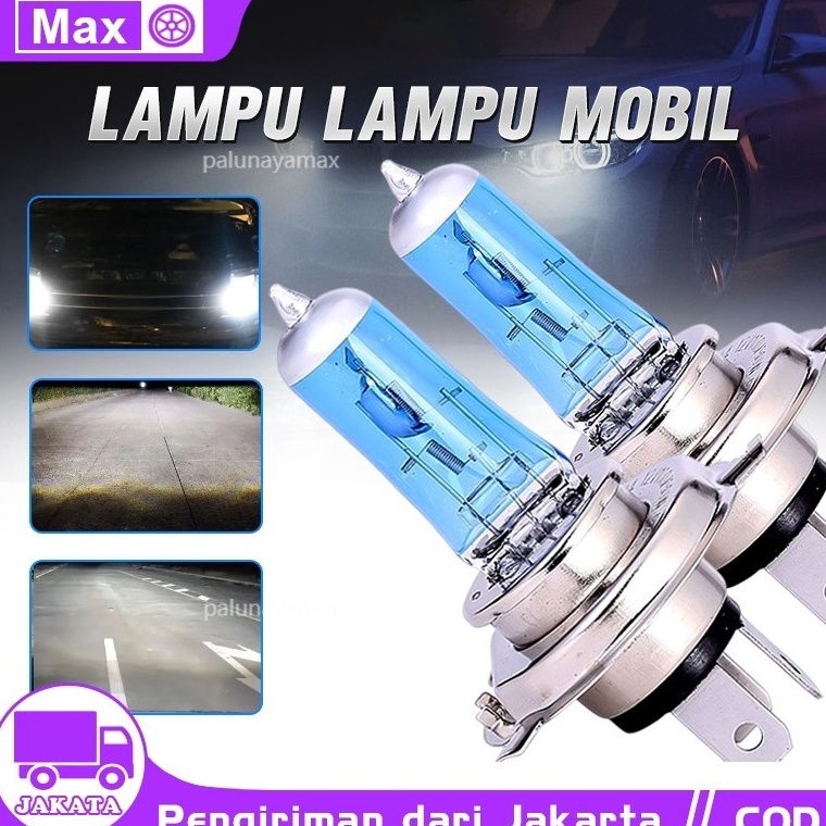 KODE Q69J 2 PCS Xenon Lampu 1W H4 Mobil Lampu Depan Kabut Lampu High and Low Beam Lampu DC12V 6K 3LM