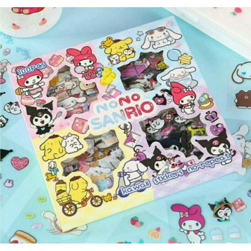 

STIKER ANAK ANAK NONO SANRIO ISI 100 PCS 4 WARNA