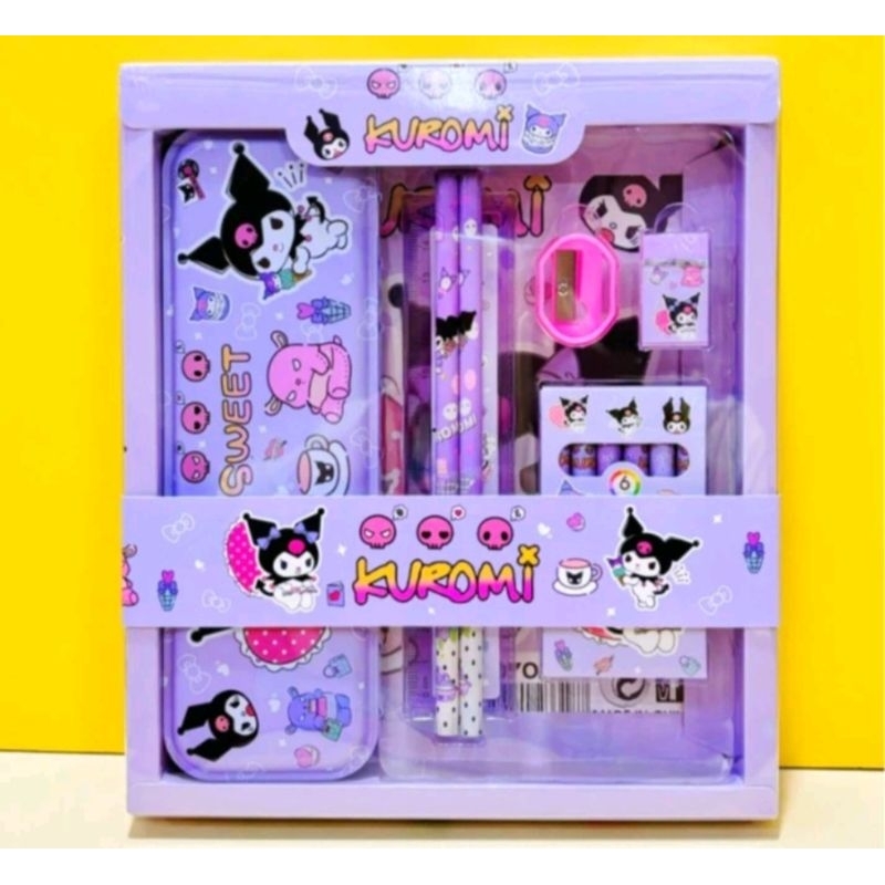 

STUDY SET 7IN1 MOTIF KUROMI, CHINAMONROLL, MY MELODY ALAT TULIS SET SANRIO 8802