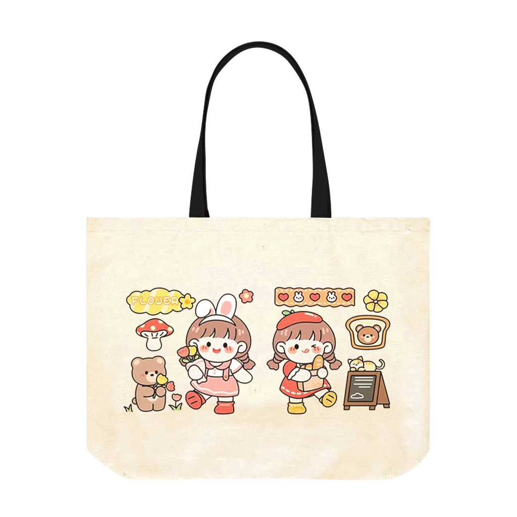 Totebag Landscape - Tas Tote Bag Wanita Lucu Kanvas Tebal Kain Lucu Gambar Baby Girls