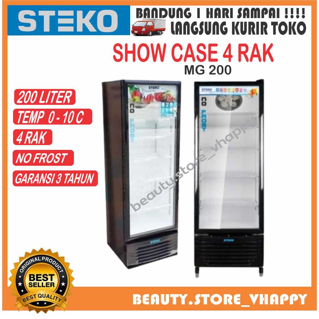 SHOWCASE STEKO MG-200 4 RAK 5 RAK 6 RAK 3 RAK Showcase Lemari Pendingin NO FROST