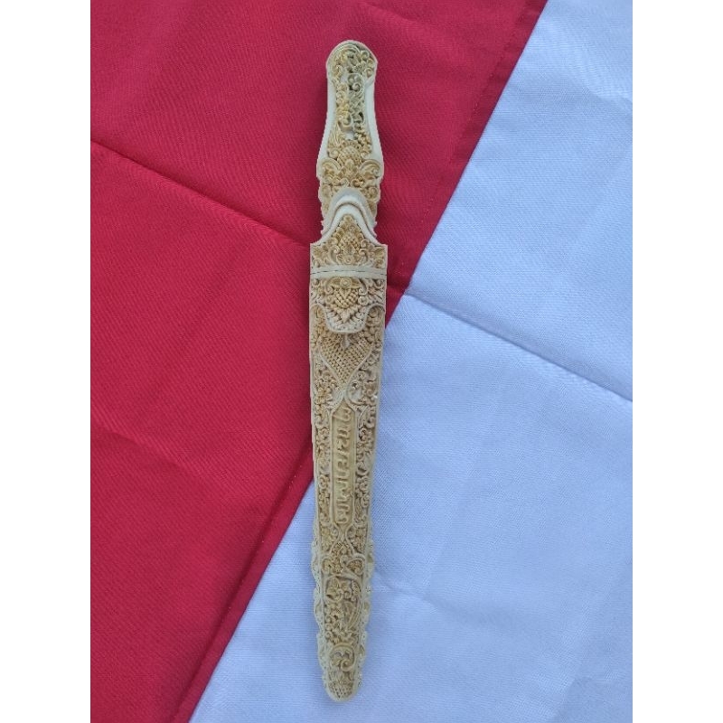 Warangka tombak full ukir kombinasi aksara jawa | warangka keris | handle keris | gagang keris