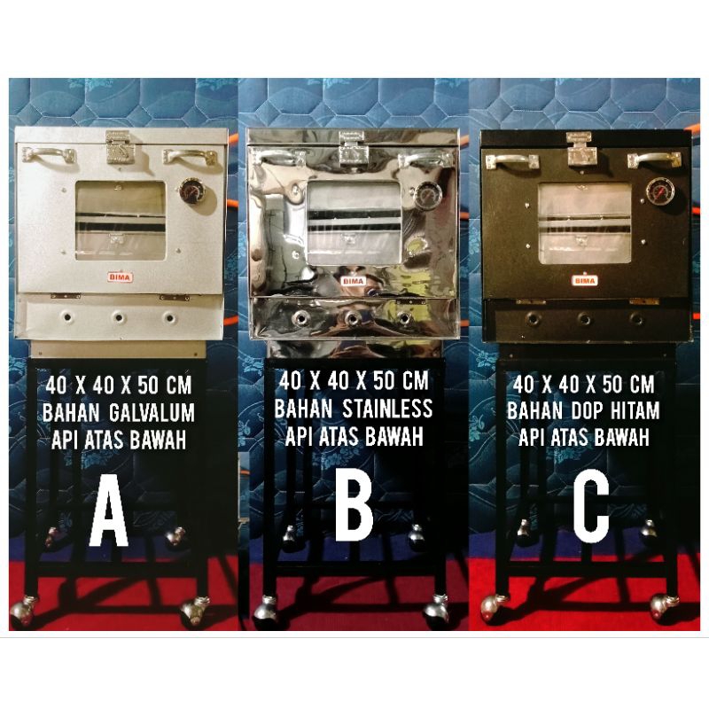 (UKURAN EKONOMIS) OVEN GAS BIMA BEST QUALITY, API ATAS BAWAH, BAHAN MULAI DARI GALVALUM/KALVANIS, ST
