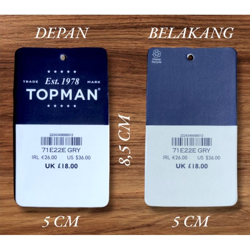 HANGTAG TOPMAN / LABEL TOPMAN / MEREK TOPMAN (300 pcs)