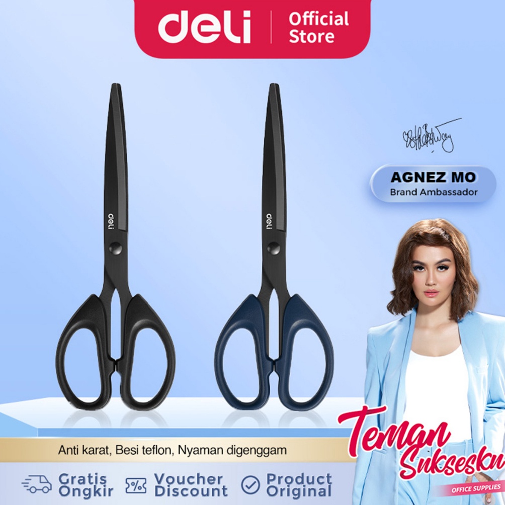 

Limited Deli Gunting Teflon Scissor Anti Karat Nyaman Digenggam 69S