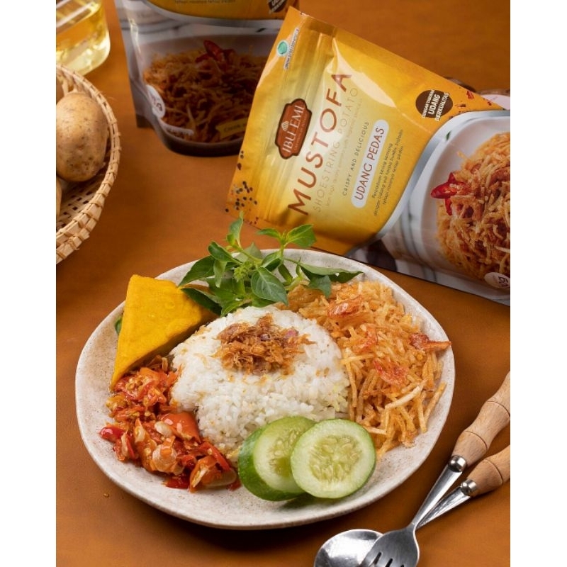 

Kentang Kering Mustofa Udang Pedas 100gr
