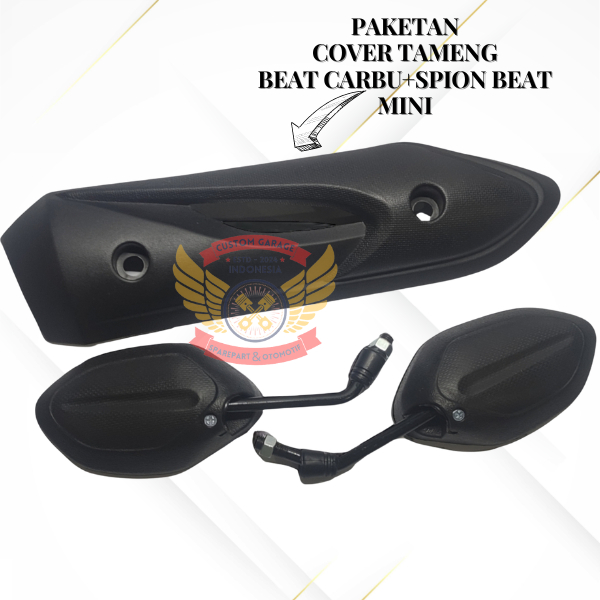 Cover Tameng Knalpot Motor Honda Beat Carbu Paketan Plus Spion Beat Mini Drat Honda