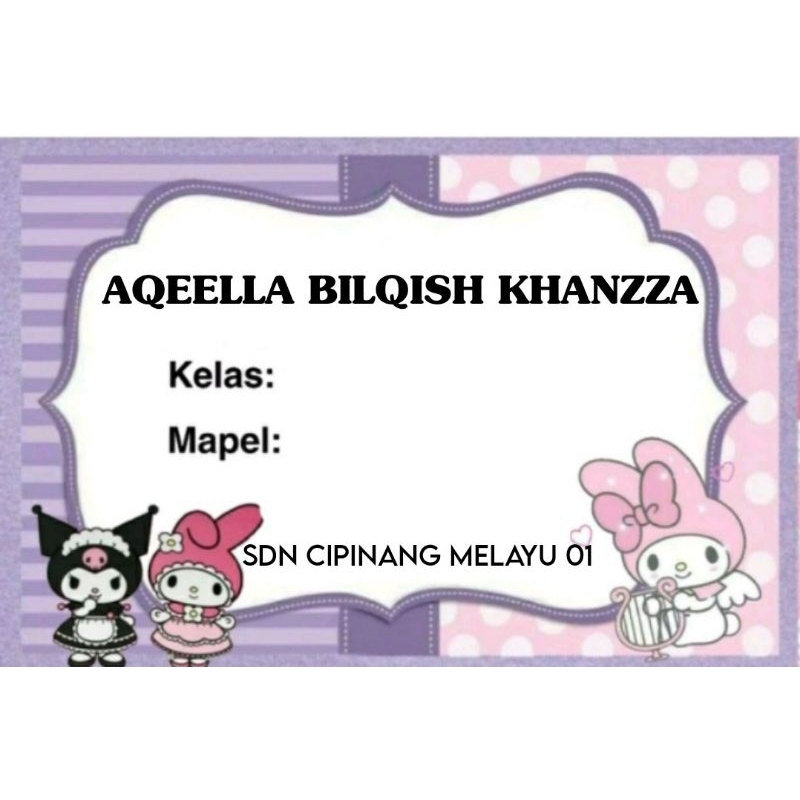 

(ISI 50 PCS) STICKER BUKU SEKOLAH MOTIF MELODY