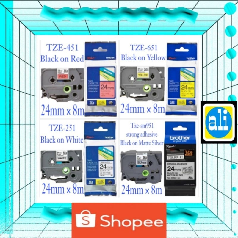 

Brother label tape Tze-sm951/TZE-251/TZE-651/TZE-451 Laminated Tapes 24mm × 8m original