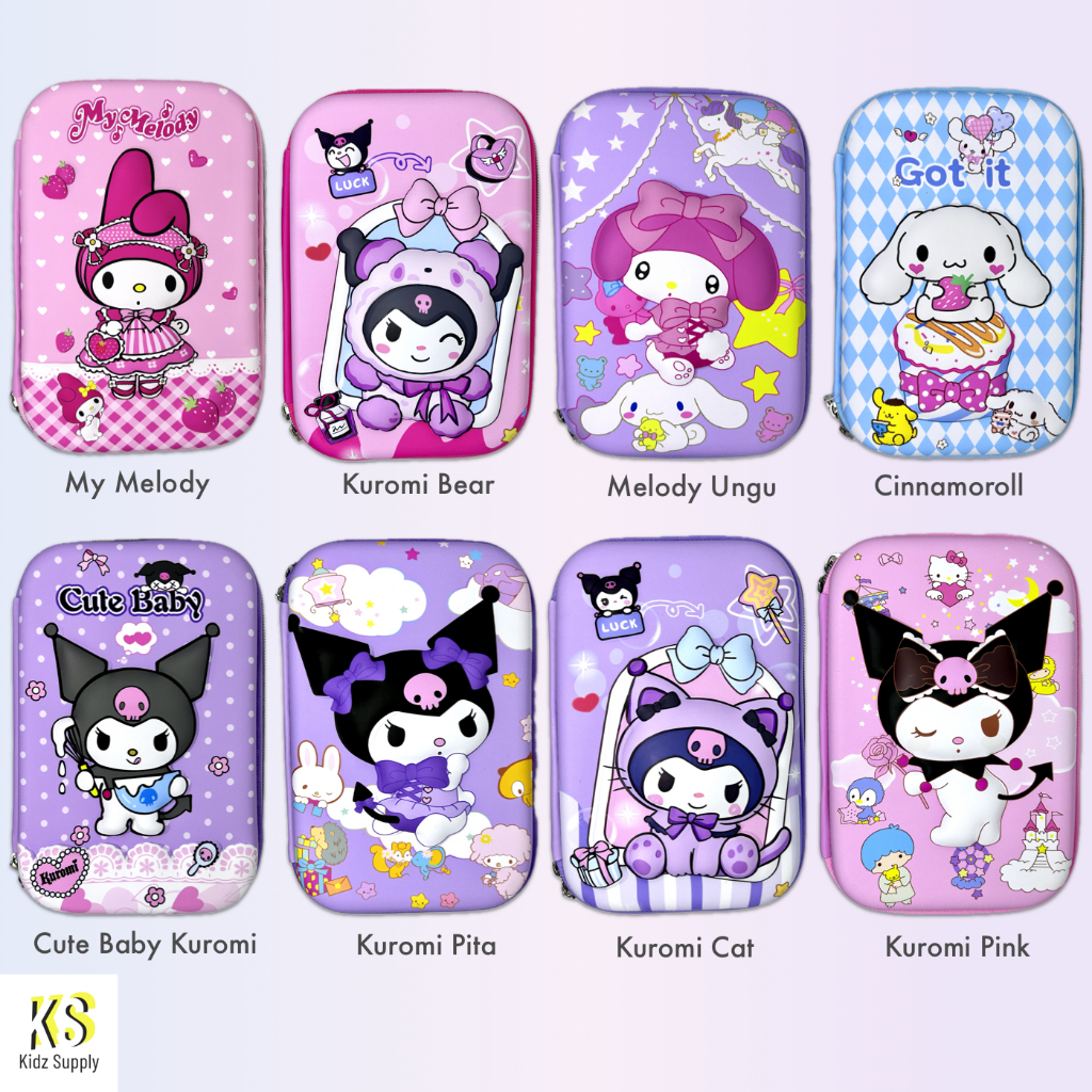

Jual Produk Tempat Pensil Labubu Kuromi Kotak Pensil Anak Perempuan Kuromi Hardcase 3D Timbul